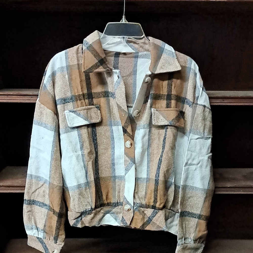 Plaid Button-Up Jacket